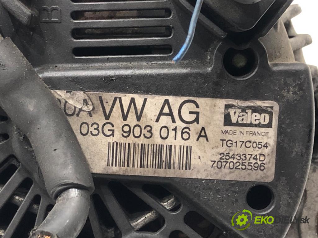 AUDI A6 C6 Avant (4F5) 2004 - 2011    2.0 TDI 103 kW [140 KM] olej napędowy 2005 - 2008  Alternátor 03G903016A (Alternátory)