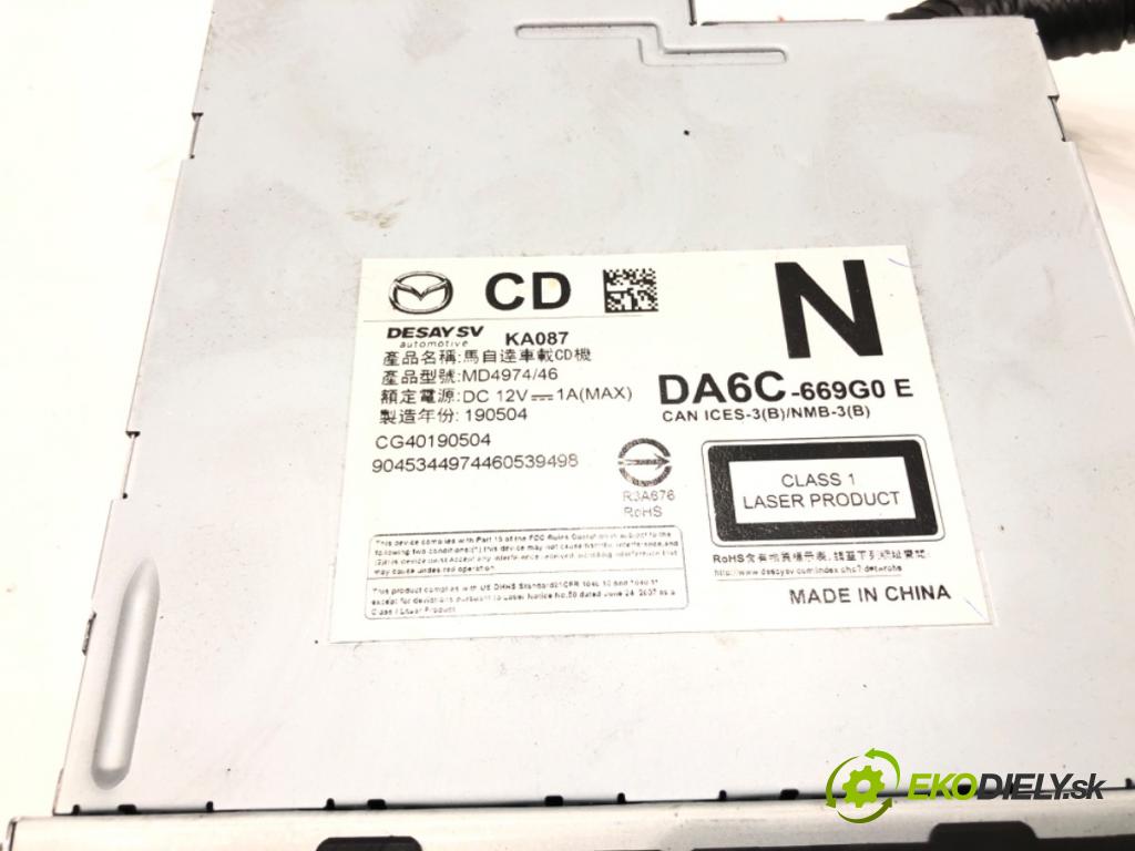 MAZDA 2 (DL, DJ) 2014 - 2022    1.5 SKYACTIV-G (DJLFS) 85 kW [115 KM] benzyna 2014 - 2022  RADIO DA6C669G0E (Audio zariadenia)