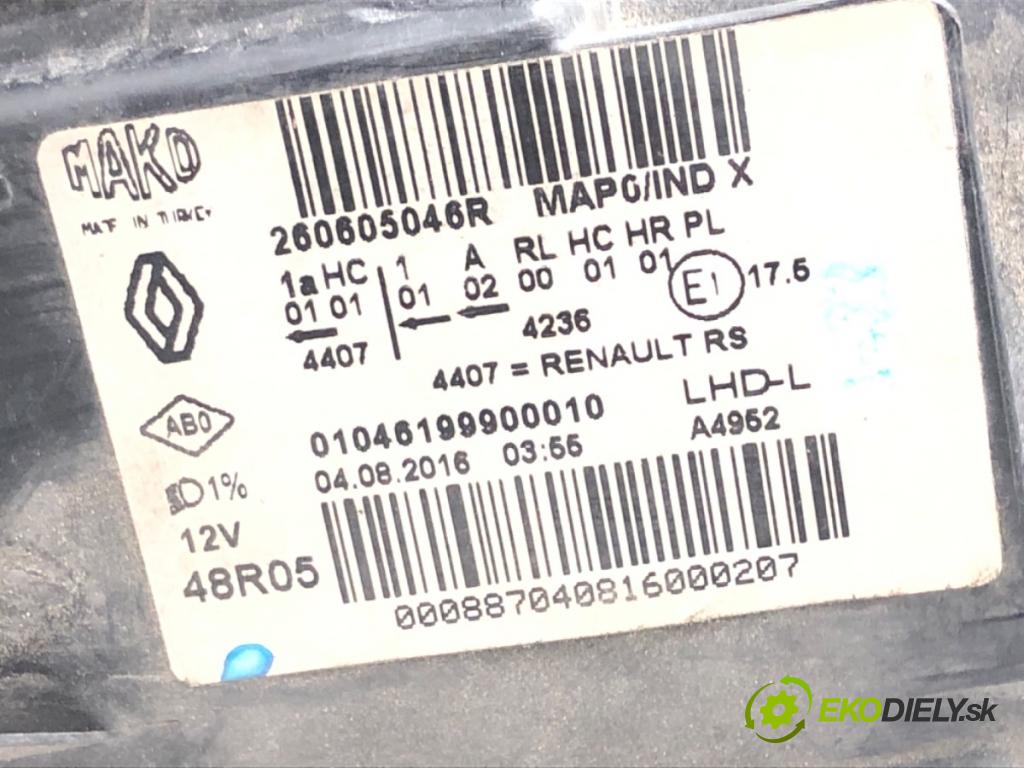 RENAULT CLIO IV (BH_) 2012 - 2022    1.5 dCi 110 81 kW [110 KM] olej napędowy 2016 - 2022  Svetlomet ľavy predný XENON 260605046R
