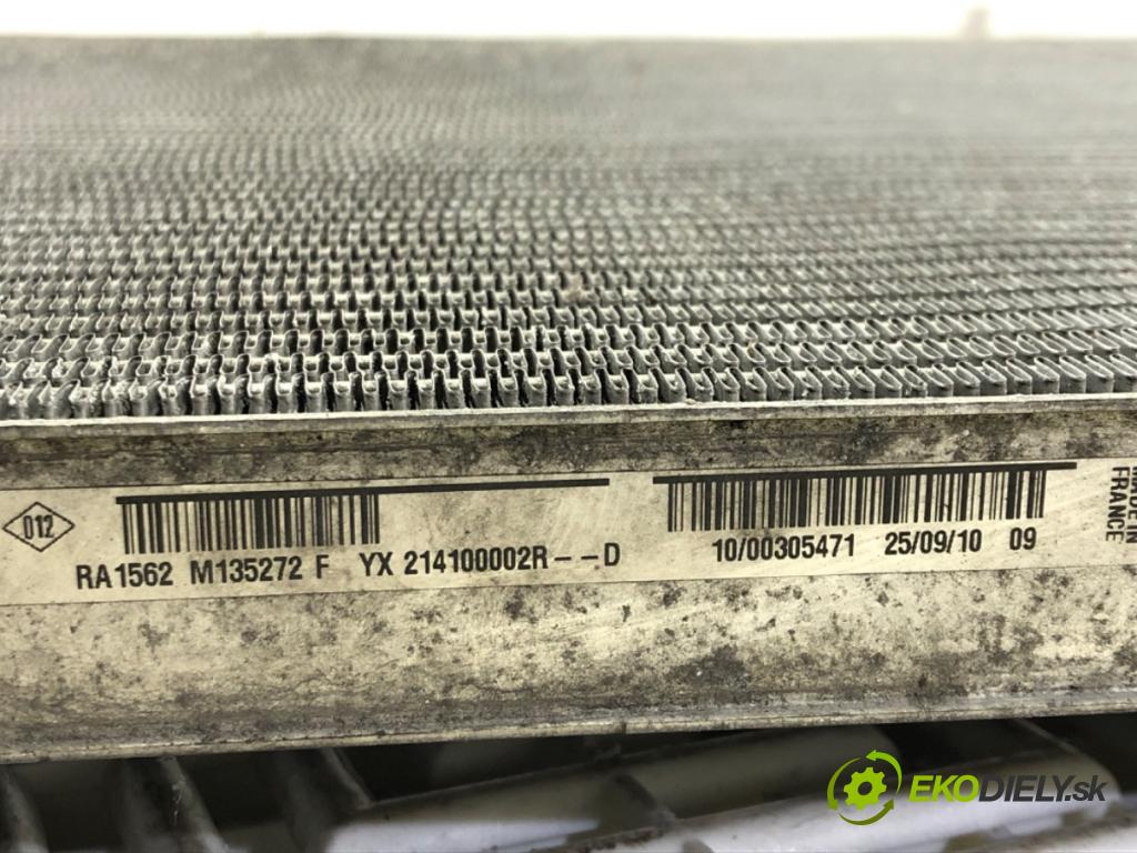 RENAULT SCÉNIC III (JZ0/1_) 2008 - 2022    1.5 dCi 81 kW [110 KM] olej napędowy 2009 - 2022  Chladič vody 214100002R (Chladiče vody)