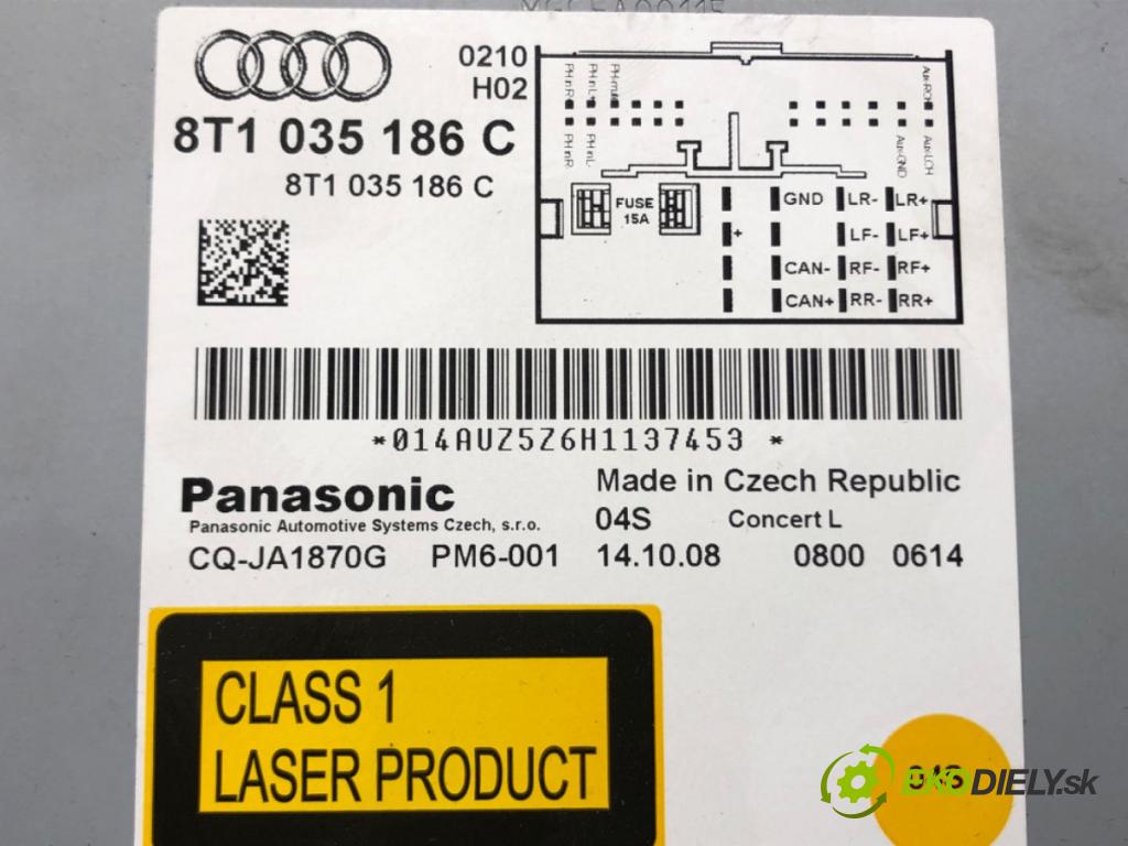 AUDI A4 B8 Avant (8K5) 2007 - 2015    1.8 TFSI 88 kW [120 KM] benzyna 2008 - 2015  RADIO 8T1035186C (Audio zariadenia)