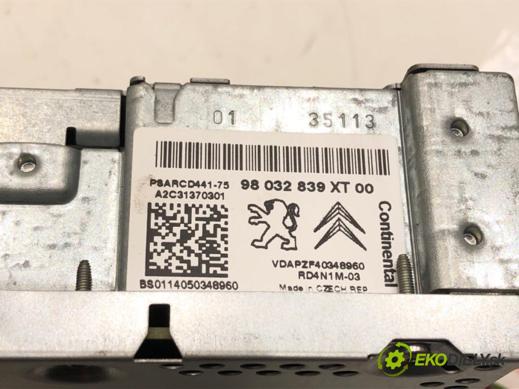 CITROEN BERLINGO Nadwozie pełne/minivan (B9) 2008 - 2022    1.6 HDi 90 68 kW [92 KM] olej napędowy 2010 - 2022  RADIO 98032839XT (Audio zariadenia)