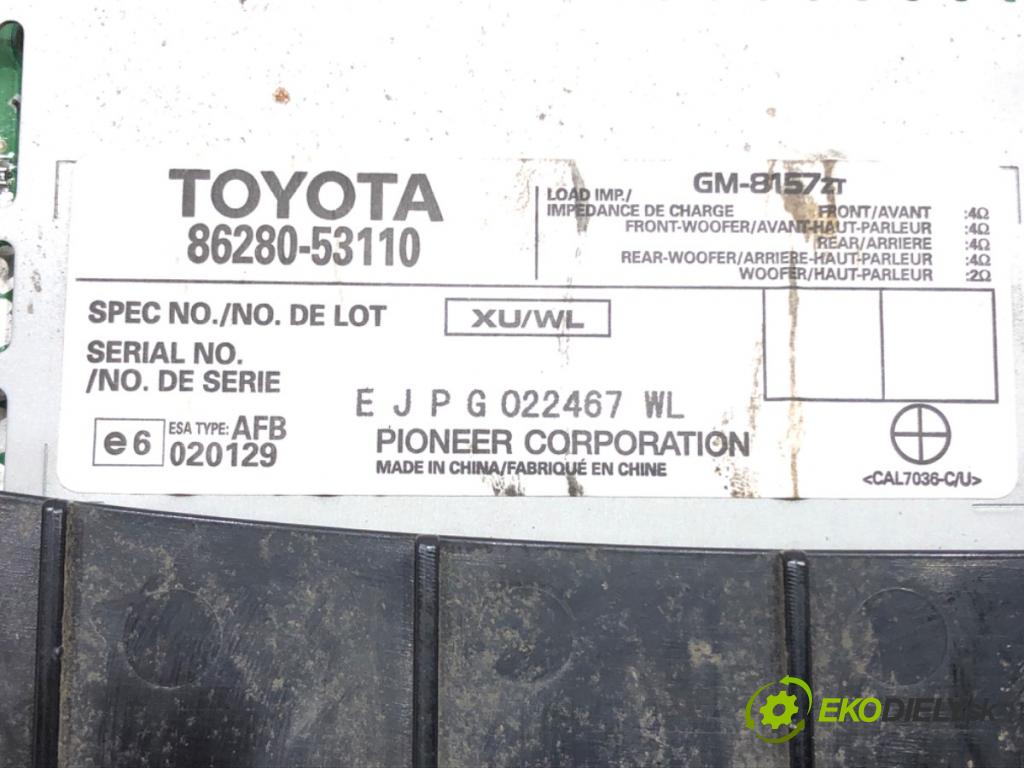 LEXUS IS II (_E2_) 2005 - 2013    220d (ALE20) 130 kW [177 KM] olej napędowy 2005 - 2012  Zosilňovač 86280-53110 (Zosilňovače)