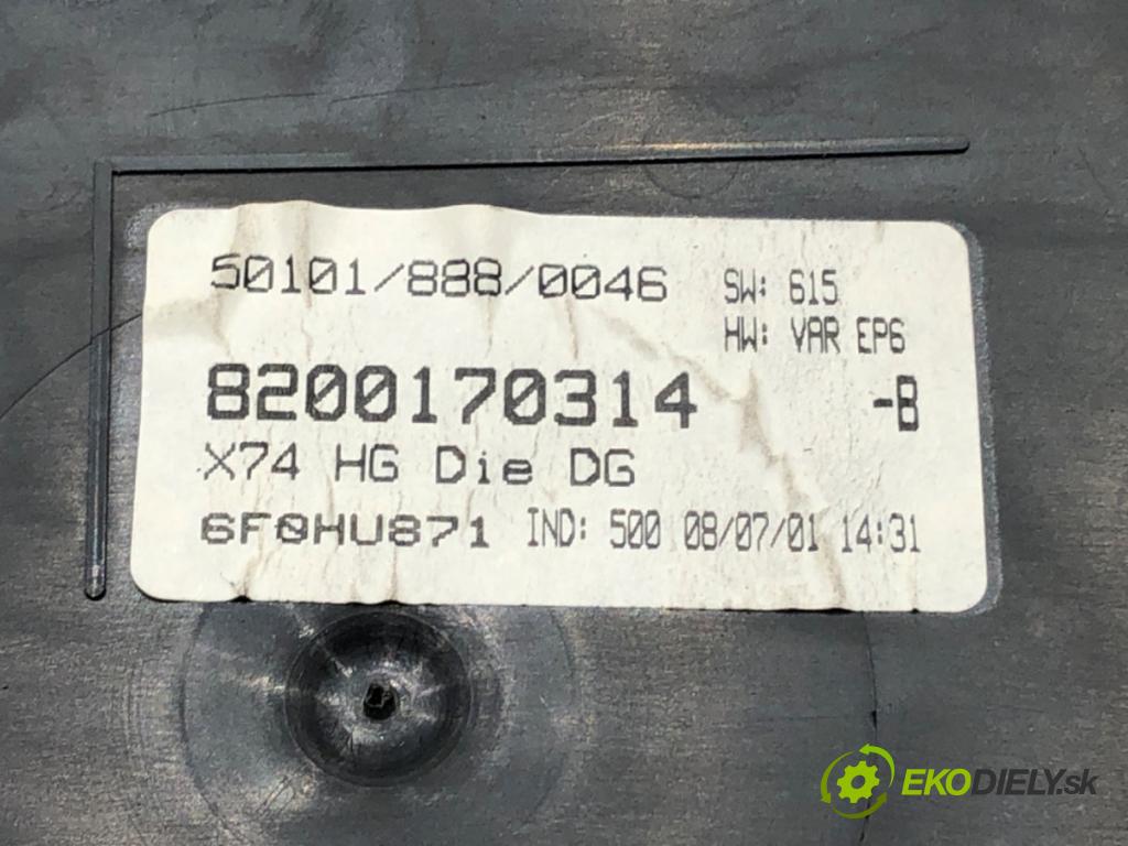 RENAULT LAGUNA II Grandtour (KG0/1_) 2001 - 2007    1.9 dCi (KG0G) 88 kW [120 KM] olej napędowy 2001 - 2007  Prístrojovka 8200170314 (Prístrojové dosky, displeje)