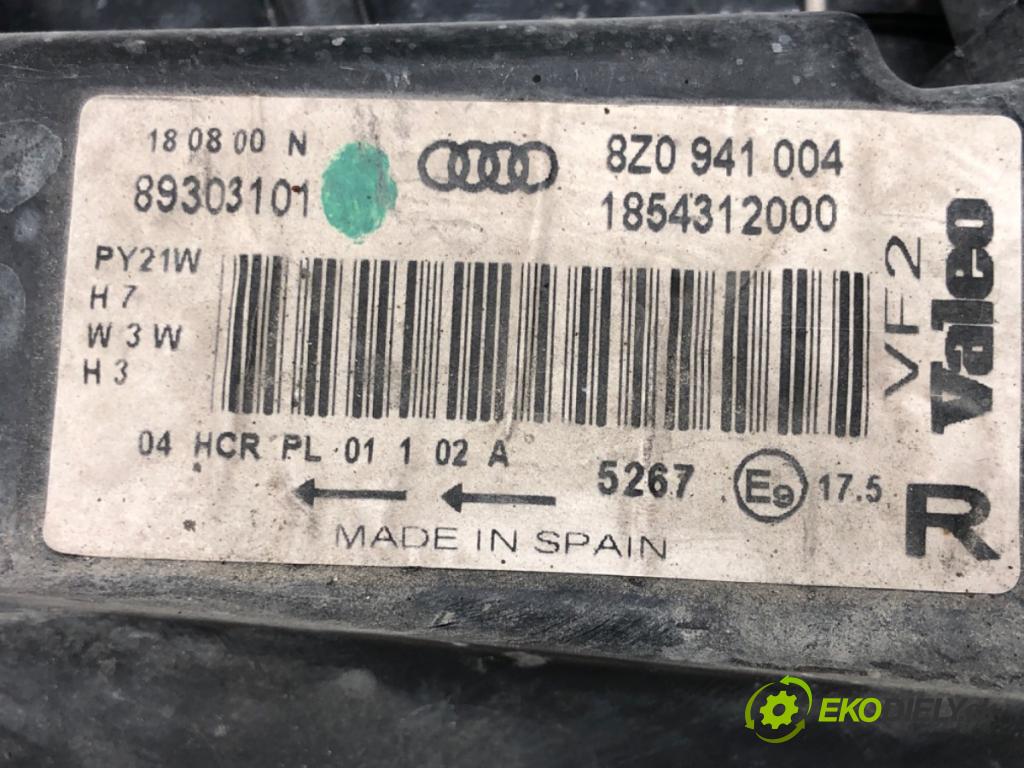 AUDI A2 (8Z0) 2000 - 2005    1.4 55 kW [75 KM] benzyna 2000 - 2005  Svetlomet pravy predný 8Z0941004