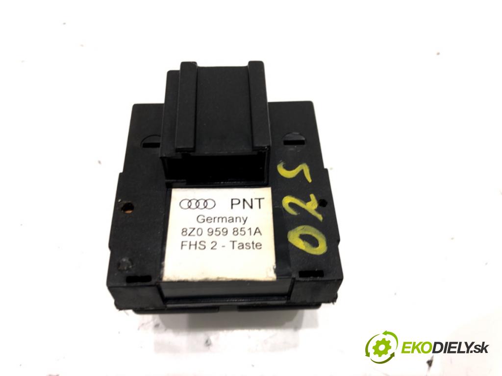AUDI A2 (8Z0) 2000 - 2005    1.4 55 kW [75 KM] benzyna 2000 - 2005  Prepínač okien 8Z0959851A (Prepínače, spínače, tlačidlá a ovládače kúrenia)