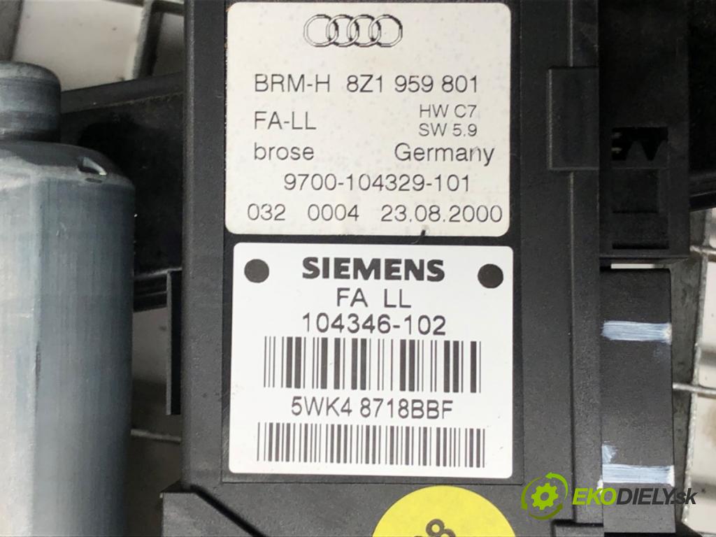AUDI A2 (8Z0) 2000 - 2005    1.4 55 kW [75 KM] benzyna 2000 - 2005  mechanismus okna levý přední část 8Z1959801