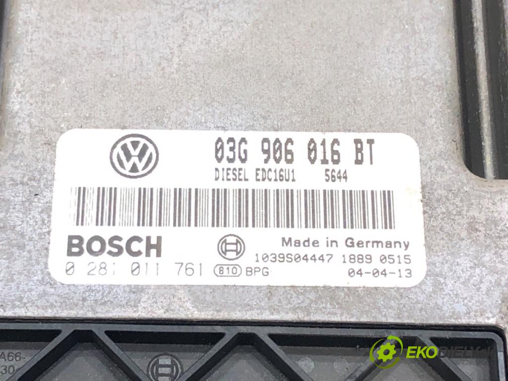 VW TOURAN (1T1, 1T2) 2003 - 2010    1.9 TDI 74 kW [100 KM] olej napędowy 2003 - 2004  riadiaca jednotka Motor 03G906016BT (Riadiace jednotky)
