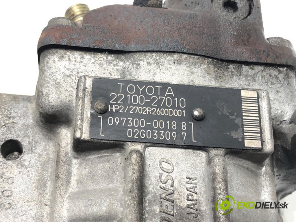 TOYOTA RAV 4 II (_A2_) 2000 - 2005    2.0 D 4WD (CLA20_, CLA21_) 85 kW [116 KM] olej napędowy 2001 - 2005  Pumpa vstrekovacia 22100-27010 (Vstrekovacie čerpadlá)