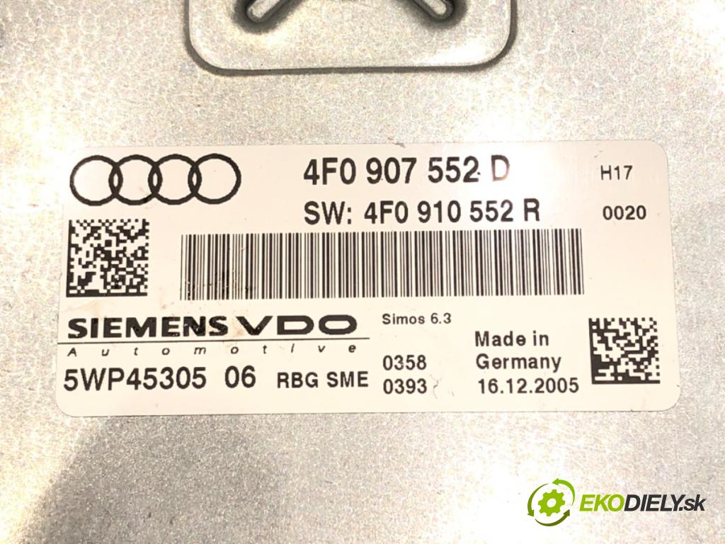 AUDI A6 C6 (4F2) 2004 - 2011    2.4 130 kW [177 KM] benzyna 2004 - 2008  riadiaca jednotka Motor 4F0907552D (Riadiace jednotky)
