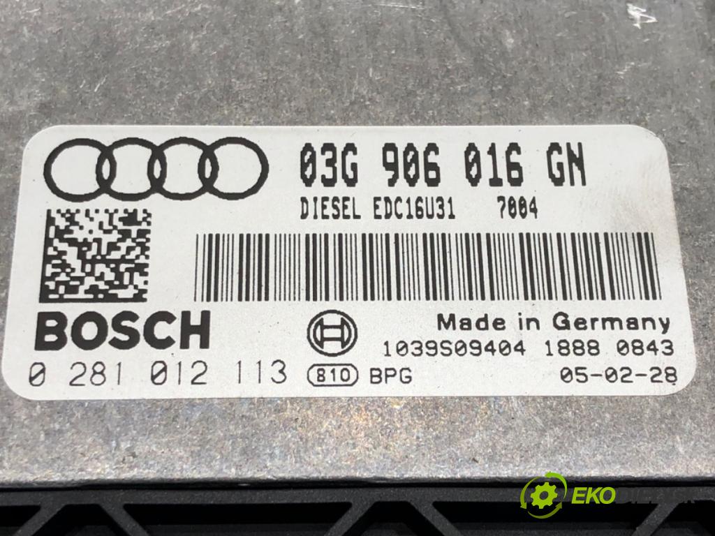 AUDI A4 B7 Avant (8ED) 2004 - 2008    2.0 TDI 103 kW [140 KM] olej napędowy 2004 - 2008  riadiaca jednotka Motor 03G906016GN (Riadiace jednotky)