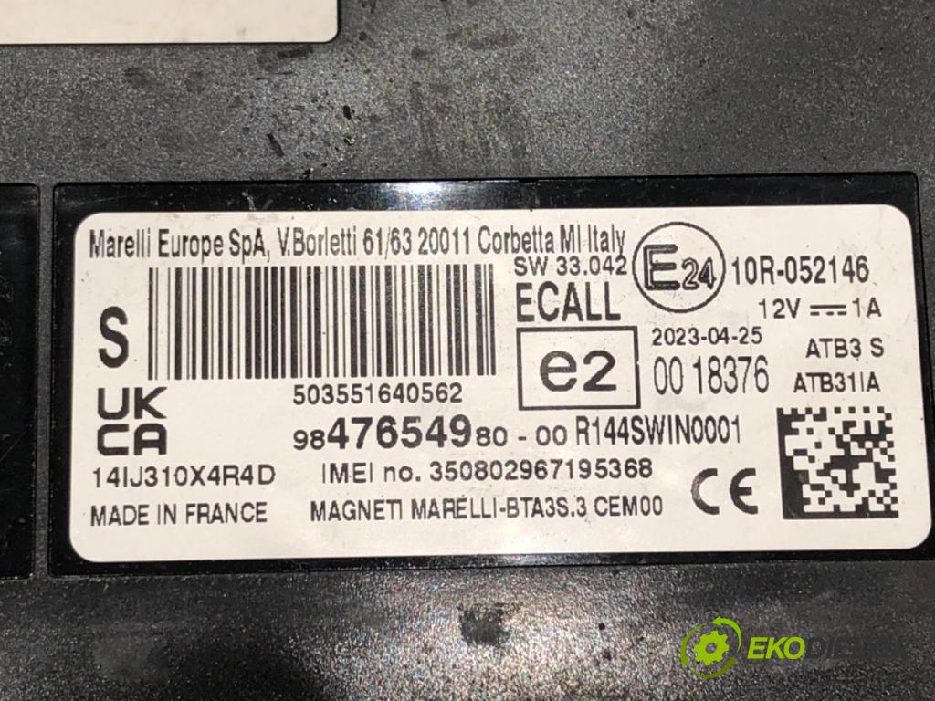 PEUGEOT 208 II (UB_, UP_, UW_, UJ_) 2019 - 2022    e-208 100 kW [136 KM] elektryczny 2019 - 2022  Modul BLUETOOTH 9847654980 (Ostatné)