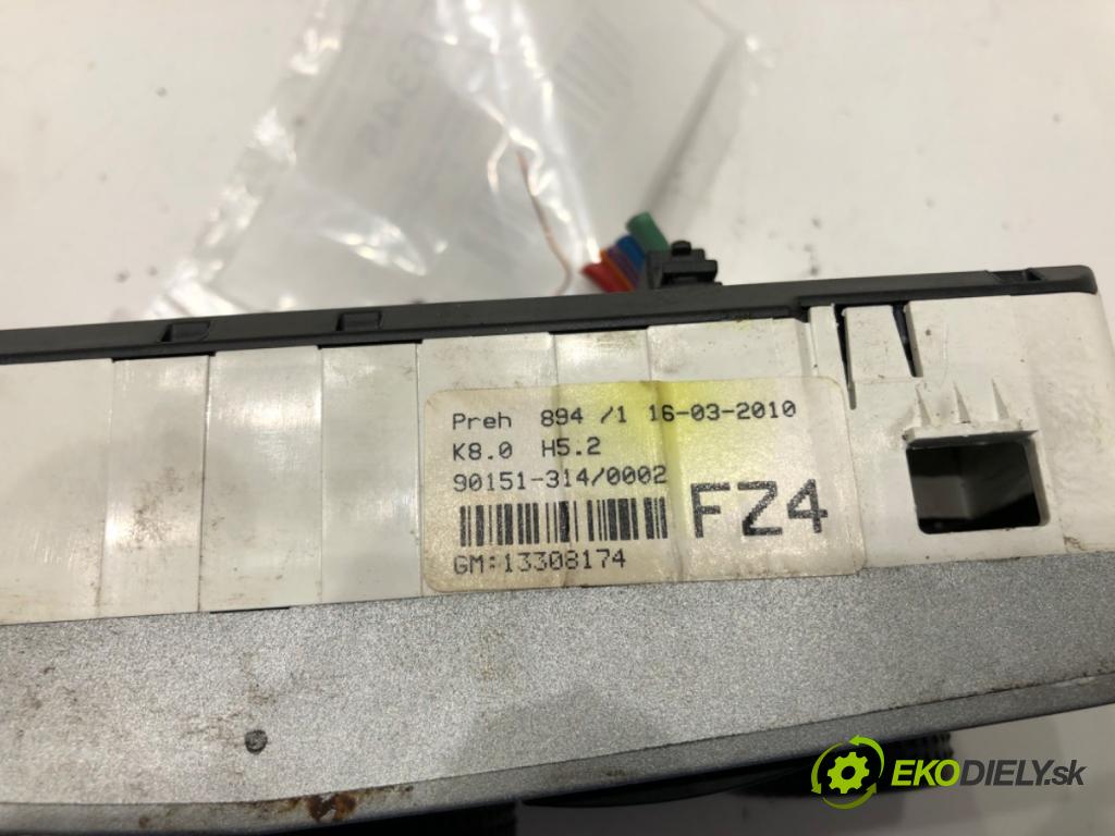 OPEL ASTRA H Kombi (A04) 2004 - 2014    1.7 CDTI (L35) 81 kW [110 KM] olej napędowy 2007 - 2014  Panel ovládania kúrenia 13308174 (Prepínače, spínače, tlačidlá a ovládače kúrenia)