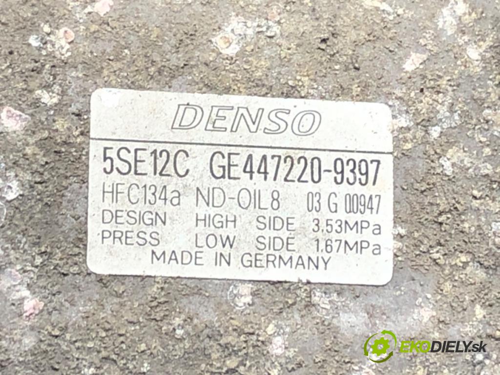 TOYOTA AVENSIS Kombi (_T25_) 2003 - 2008    2.0 (AZT250_) 108 kW [147 KM] benzyna 2003 - 2008  kompresor klimatizace GE447220-9397 (Kompresory)