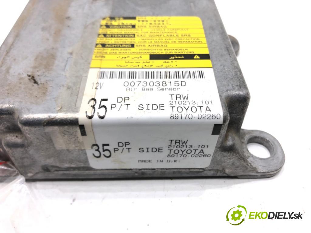 TOYOTA COROLLA (_E12_) 2001 - 2007    1.6 VVT-i (ZZE121_) 81 kW [110 KM] benzyna 2002 - 2006  senzor airbag 89170-02260 (Snímače)