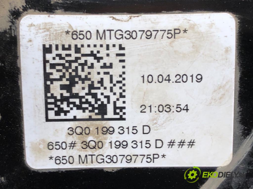 VW T-ROC (A11) 2017 - 2022    1.5 TSI 4motion 110 kW [150 KM] benzyna 2018 - 2022  výztuha pod motor 3Q0199315D (Výztuhy přední)