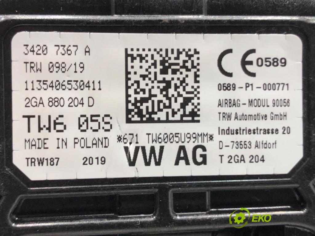 VW T-ROC (A11) 2017 - 2022    1.5 TSI 4motion 110 kW [150 KM] benzyna 2018 - 2022  AirBag spolujazdca 2GA880204D (Airbagy)