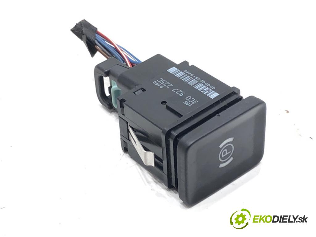 VW PASSAT CC B6 (357) 2008 - 2012    1.8 TSI 118 kW [160 KM] benzyna 2008 - 2012  Spínač brzdy ručnej brzdy 3C0927225C (Prepínače, spínače, tlačidlá a ovládače kúrenia)