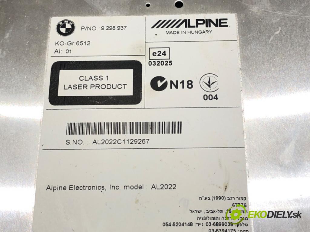BMW 3 Touring (F31) 2012 - 2019    320 d 135 kW [184 KM] olej napędowy 2012 - 2016  RADIO 9298937 (Audio zariadenia)