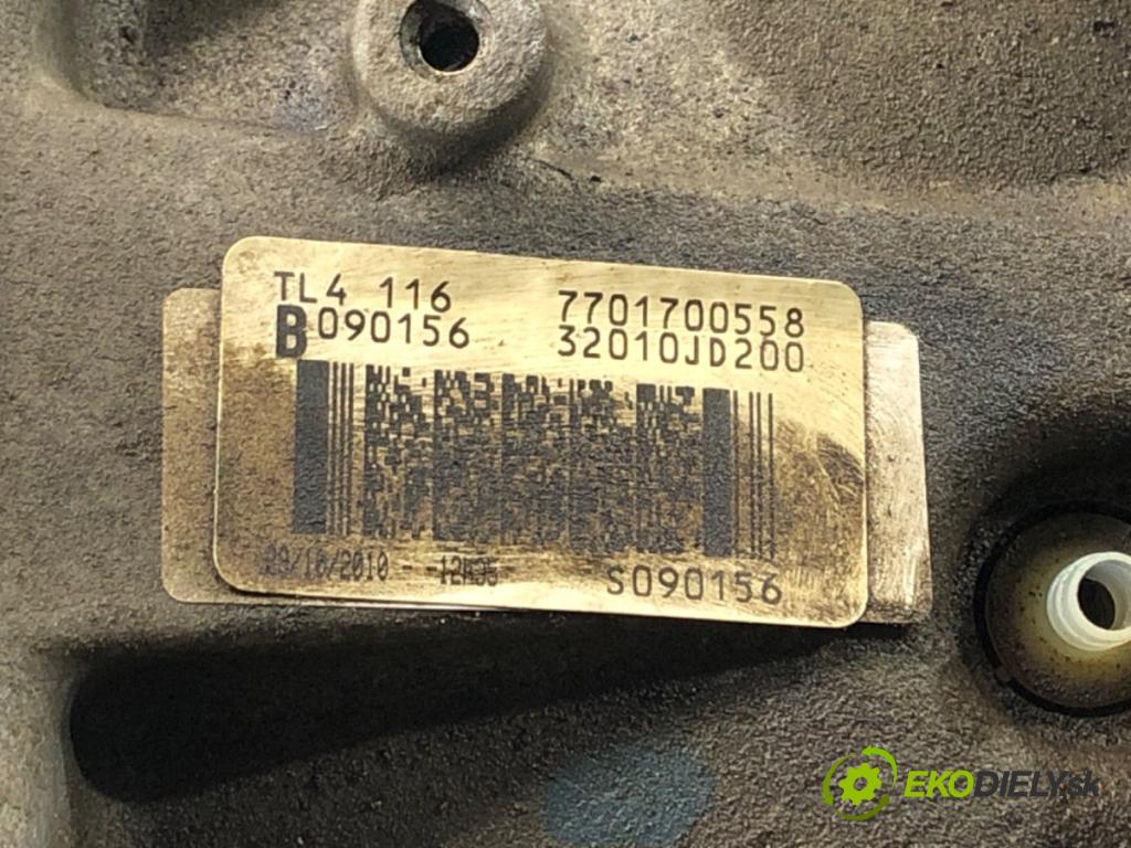 NISSAN QASHQAI / QASHQAI +2 I (J10, NJ10, JJ10E) 2006 - 2014    2.0 104 kW [141 KM] benzyna 2007 - 2013  Prevodovka TL4116 (Prevodovky)