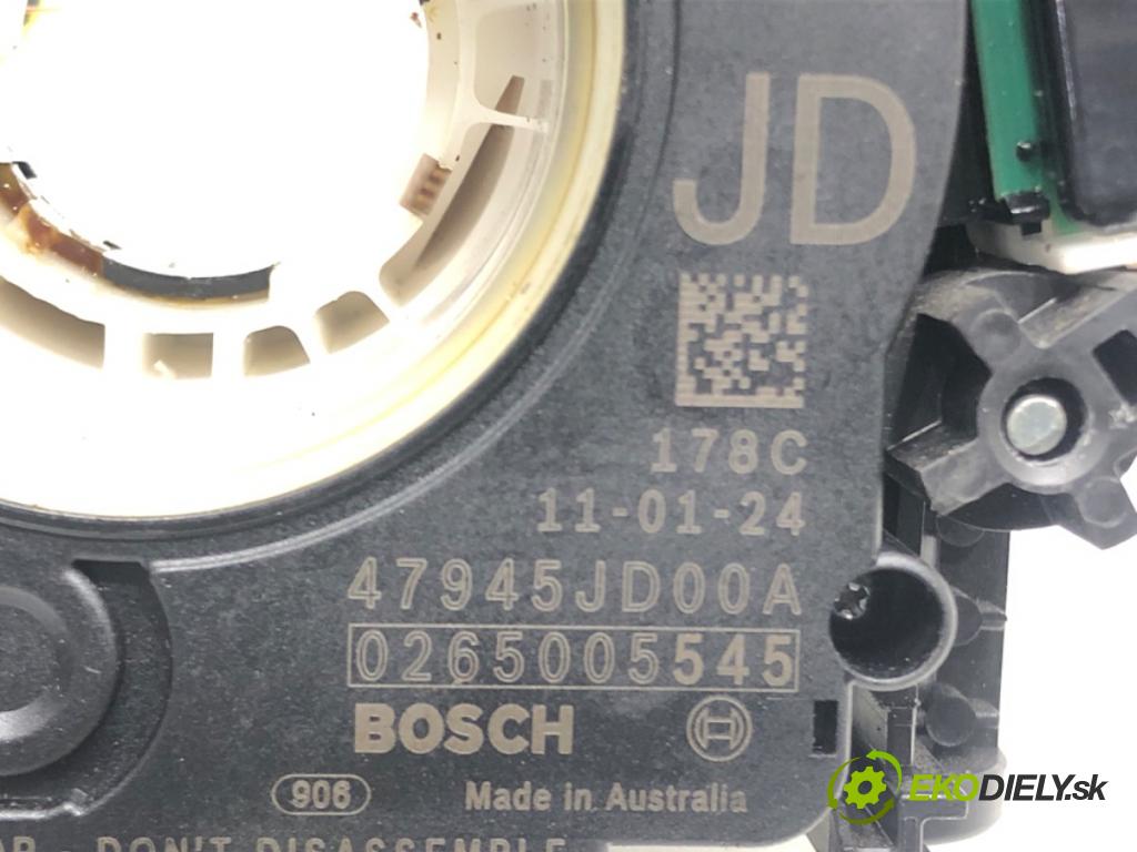 NISSAN QASHQAI / QASHQAI +2 I (J10, NJ10, JJ10E) 2006 - 2014    2.0 104 kW [141 KM] benzyna 2007 - 2013  Prepínač kombinovaný 47945JD00A (Prepínače, spínače, tlačidlá a ovládače kúrenia)