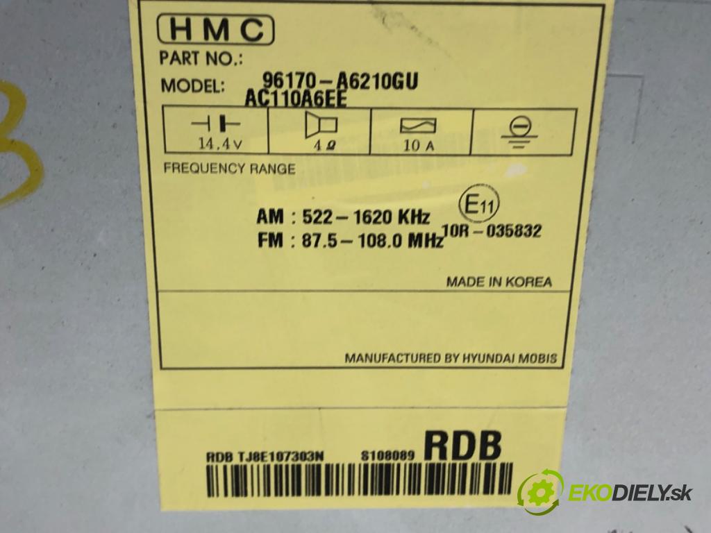 HYUNDAI i30 (GD) 2011 - 2022    1.6 CRDi 94 kW [128 KM] olej napędowy 2011 - 2015  RADIO 96170-A6210GU (Audio zariadenia)