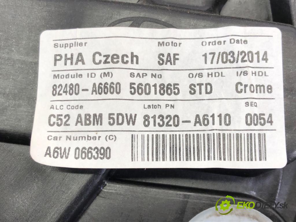 HYUNDAI i30 (GD) 2011 - 2022    1.6 CRDi 94 kW [128 KM] olej napędowy 2011 - 2015  mechanismus okna pravý přední část 82480-A6660