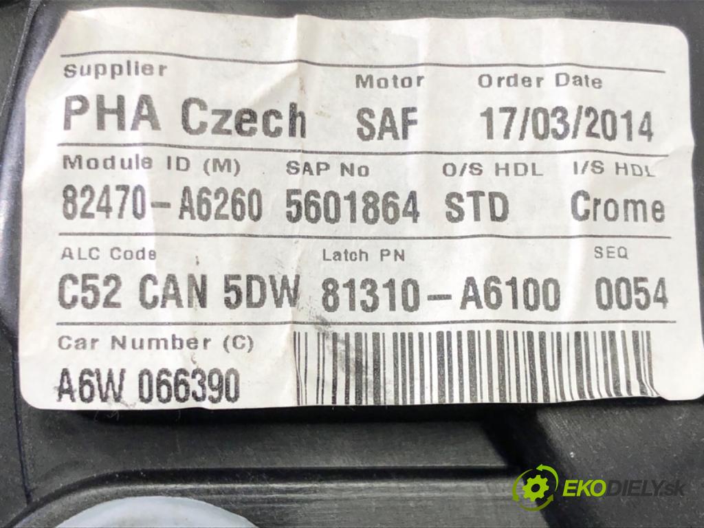 HYUNDAI i30 (GD) 2011 - 2022    1.6 CRDi 94 kW [128 KM] olej napędowy 2011 - 2015  mechanismus okna levý přední část 82470-A6260