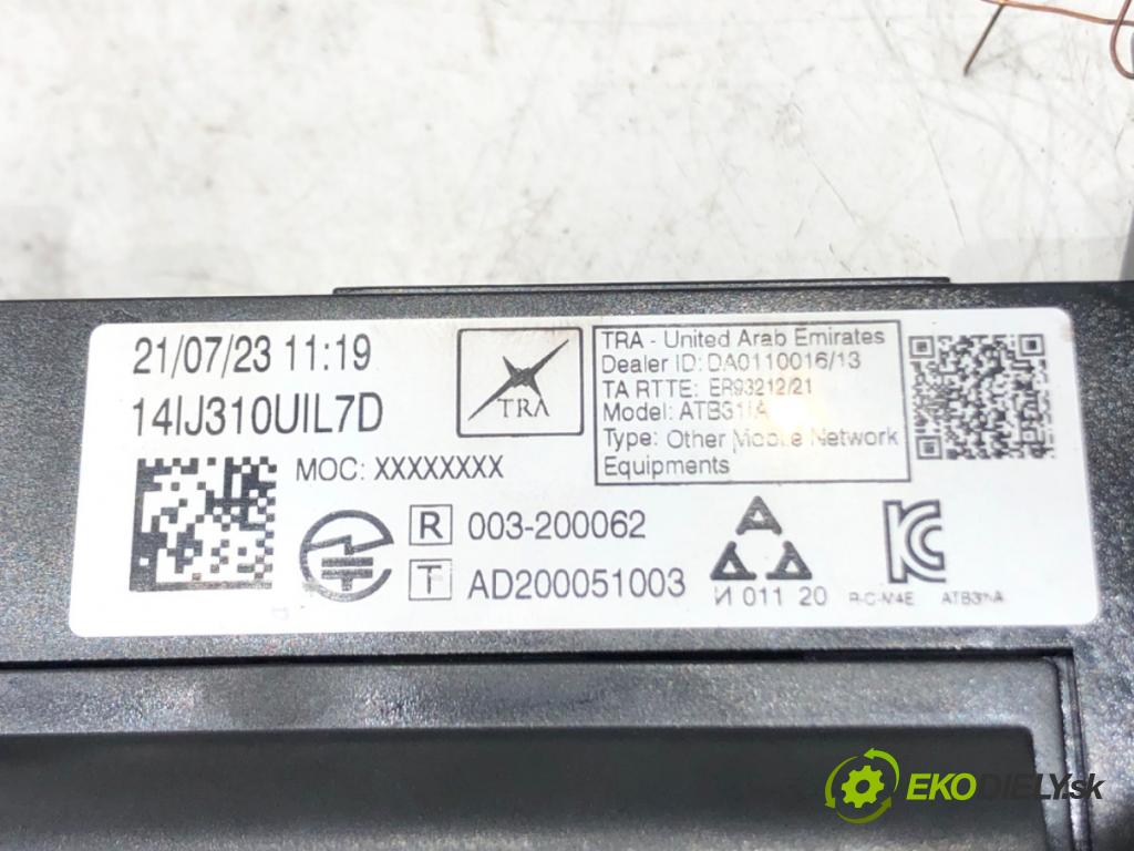 TOYOTA PROACE CITY VERSO nadwozie wielkoprzestrzenne (MPV) 2019 - 2022    1.5 D-4D 130 (BKYMA) 96 kW [131 KM] olej napędowy 2019 - 2022  Modul BLUETOOTH 9847654980 (Ostatné)