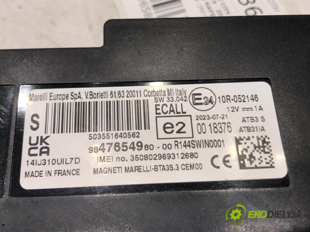 TOYOTA PROACE CITY VERSO nadwozie wielkoprzestrzenne (MPV) 2019 - 2022    1.5 D-4D 130 (BKYMA) 96 kW [131 KM] olej napędowy 2019 - 2022  Modul BLUETOOTH 9847654980 (Ostatné)