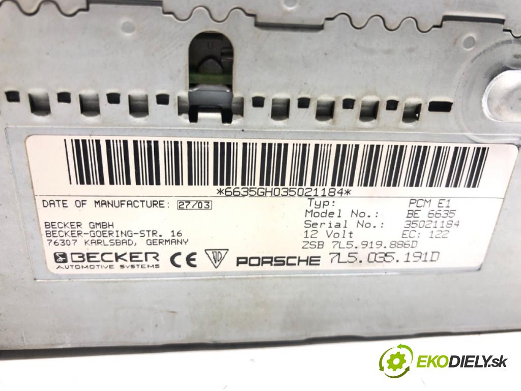 PORSCHE CAYENNE (9PA) 2002 - 2010    S 4.5 250 kW [340 KM] benzyna 2002 - 2007  RADIO 7L5035191D (Audio zariadenia)