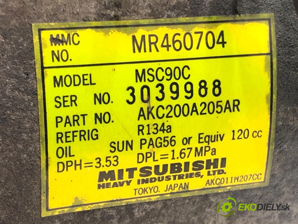 MITSUBISHI OUTLANDER I (CU_W) 2001 - 2008    2.0 (CU2W) 100 kW [136 KM] benzyna 2003 - 2006  kompresor klimatizace MR460704 (Kompresory)