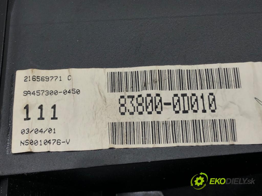TOYOTA YARIS (_P1_) 1999 - 2005    1.0 (SCP10_) 50 kW [68 KM] benzyna 1999 - 2005  Prístrojovka 83800-0D010 (Prístrojové dosky, displeje)