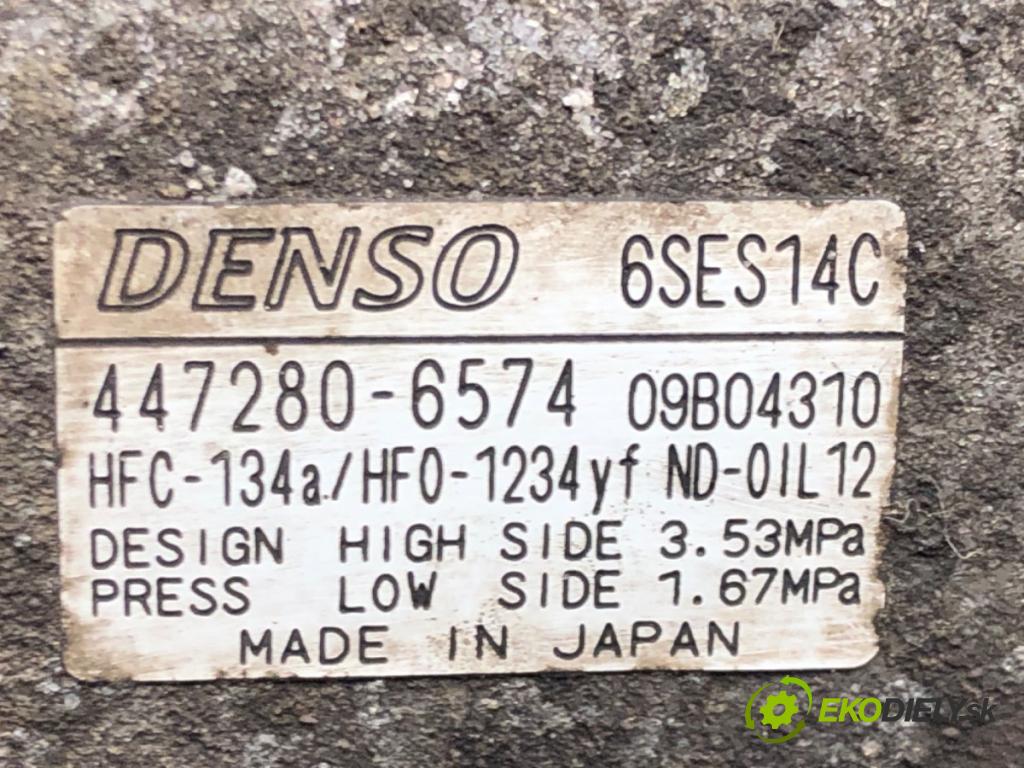 TOYOTA COROLLA sedan (_E18_, ZRE1_) 2013 - 2019    1.6 (ZRE181_) 97 kW [132 KM] benzyna 2013 - 2018  kompresor klimatizace 447280-6574 (Kompresory)
