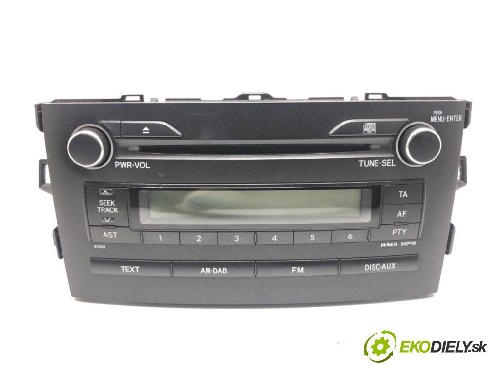 TOYOTA AURIS (_E15_) 2006 - 2012    1.6 (ZRE151_) 97 kW [132 KM] benzyna 2009 - 2012  RADIO 86120-02A70 (Audio zariadenia)