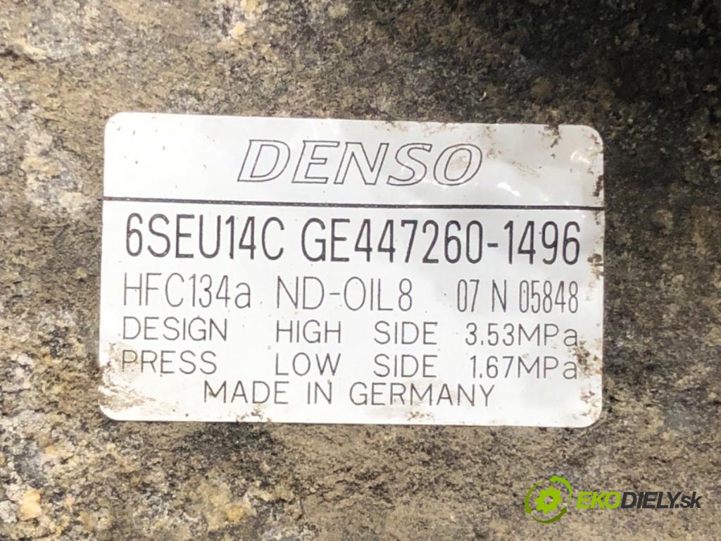 TOYOTA AURIS (_E15_) 2006 - 2012    1.6 (ZRE151_) 97 kW [132 KM] benzyna 2009 - 2012  kompresor klimatizace 447260-1496 (Kompresory)