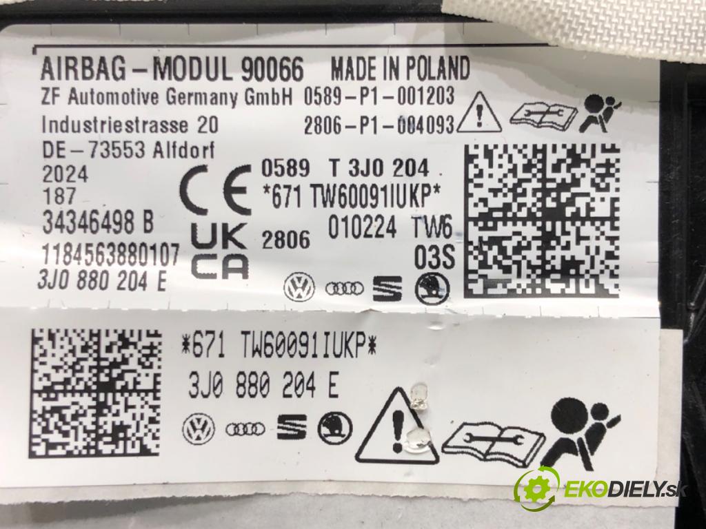SKODA SUPERB IV Kombi (NZ5) 2023 -    2.0 TDI 110 kW [150 KM] olej napędowy 2023 -  AirBag spolujazdca 3J0880204E (Airbagy)