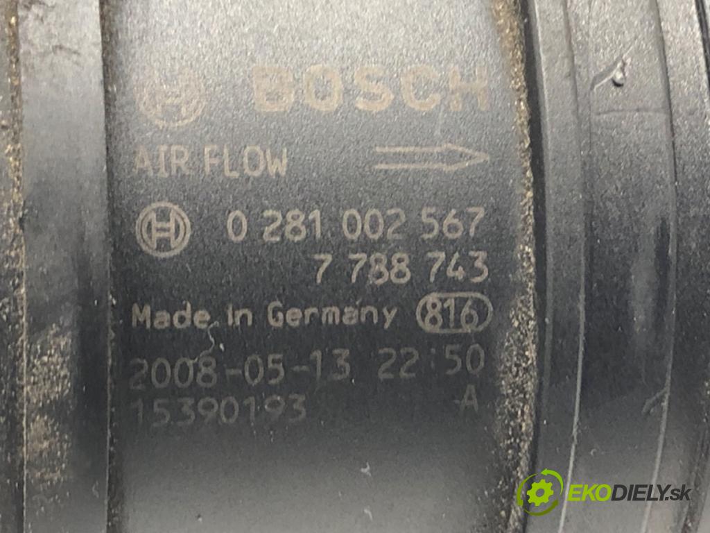 BMW 1 (E87) 2003 - 2013    118 d 105 kW [143 KM] olej napędowy 2007 - 2011  Váha vzduchu 0281002567 (Váhy vzduchu)