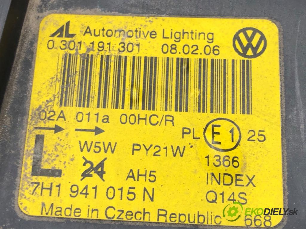 VW TRANSPORTER V Autobus (7HB, 7HJ, 7EB, 7EJ) 2003 - 2015    1.9 TDI 77 kW [105 KM] olej napędowy 2003 - 2009  Svetlomet ľavy predný 7H1941015N