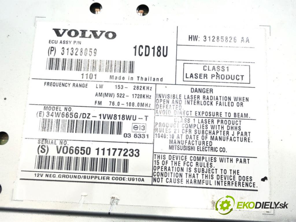 VOLVO C30 (533) 2006 - 2013    1.6 D2 84 kW [115 KM] olej napędowy 2010 - 2012  RADIO 31328059 (Audio zariadenia)