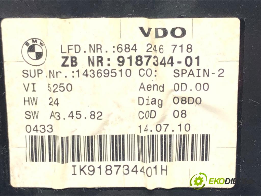 BMW 3 (E90) 2004 - 2012    318 d 105 kW [143 KM] olej napędowy 2007 - 2011  Prístrojovka 9187344 (Prístrojové dosky, displeje)