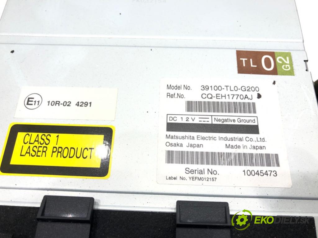 HONDA ACCORD VIII (CP) 2007 - 2022    2.4 (CP2) 150 kW [204 KM] benzyna 2008 - 2022  RADIO 39100-TL0-G200 (Audio zariadenia)