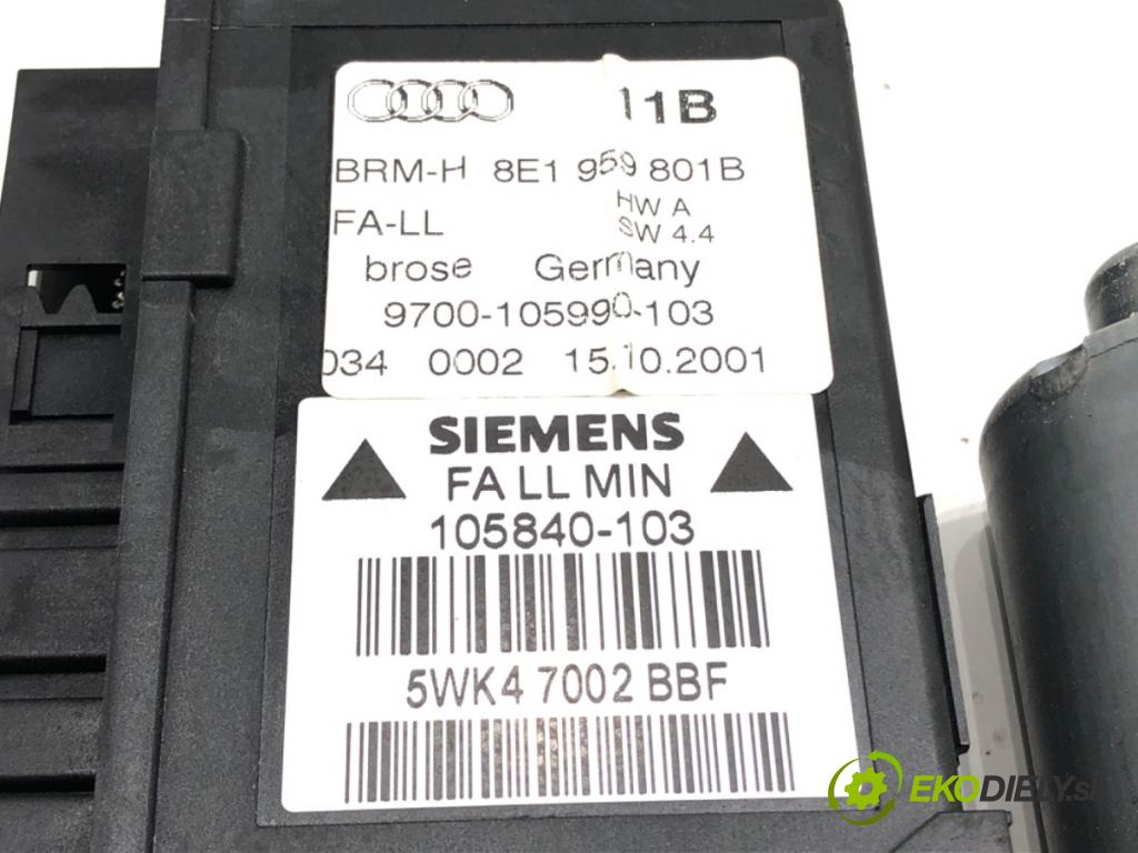 AUDI A4 B6 (8E2) 2000 - 2005    2.0 96 kW [130 KM] benzyna 2000 - 2004  motor sťahovaní okna levý přední část 8E1959801B