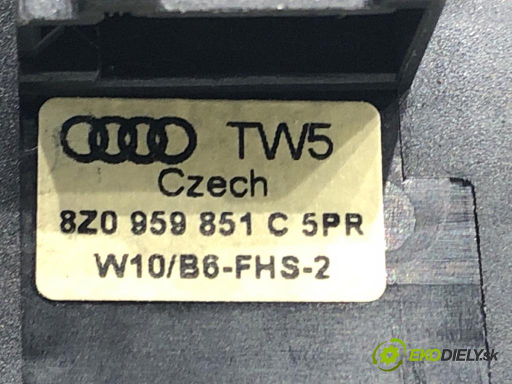AUDI A4 B6 (8E2) 2000 - 2005    2.0 96 kW [130 KM] benzyna 2000 - 2004  Prepínač okien 8Z0959851C (Prepínače, spínače, tlačidlá a ovládače kúrenia)