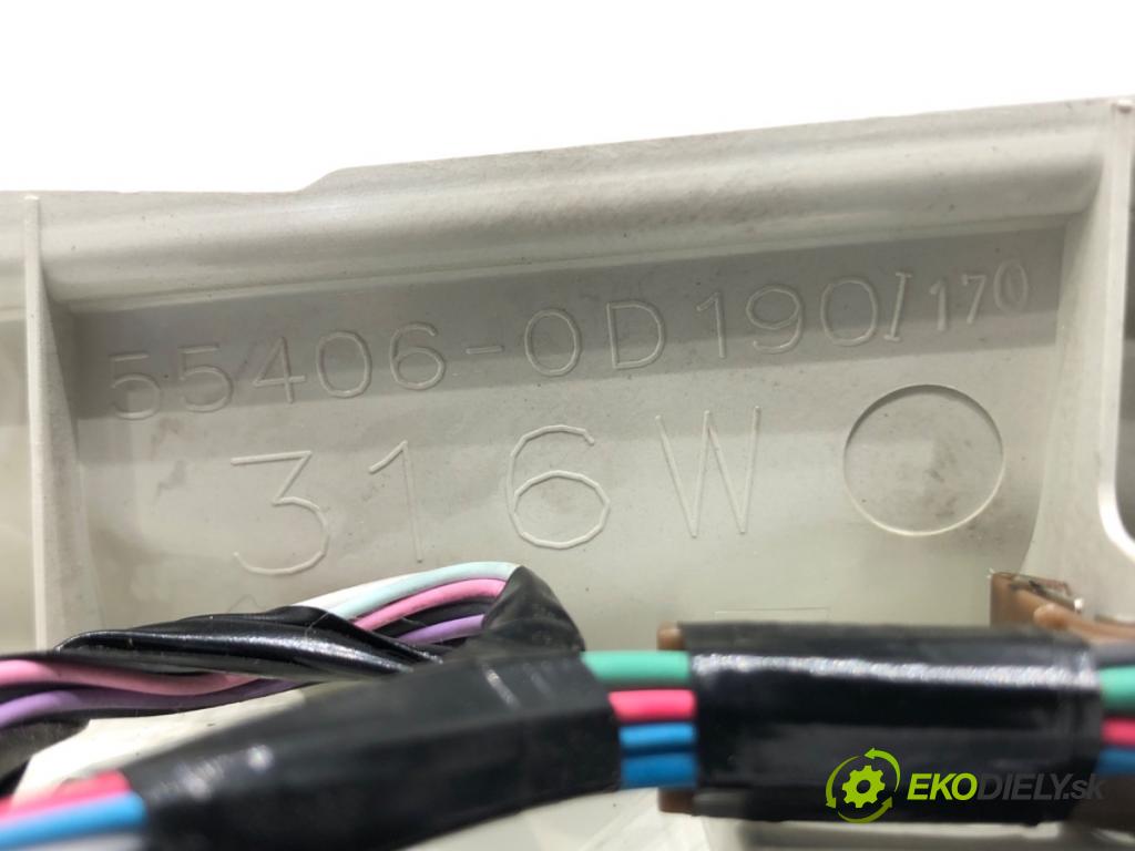 TOYOTA YARIS (_P9_) 2005 - 2014    1.3 VVT-i (SCP90_) 64 kW [87 KM] benzyna 2005 - 2010  Panel ovládania kúrenia 55406-0D190 (Prepínače, spínače, tlačidlá a ovládače kúrenia)