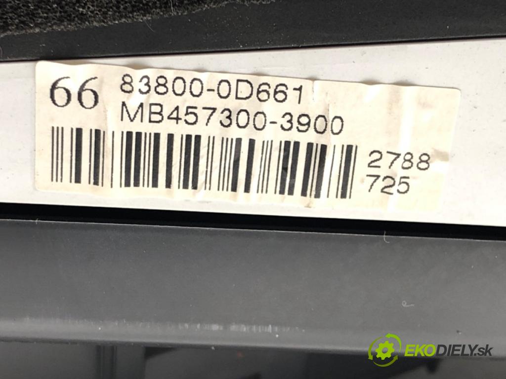 TOYOTA YARIS (_P9_) 2005 - 2014    1.3 VVT-i (SCP90_) 64 kW [87 KM] benzyna 2005 - 2010  Prístrojovka 83800-0D661 (Prístrojové dosky, displeje)