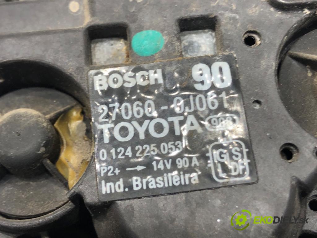 TOYOTA YARIS (_P9_) 2005 - 2014    1.3 VVT-i (SCP90_) 64 kW [87 KM] benzyna 2005 - 2010  Alternátor 27060-0J061 (Alternátory)