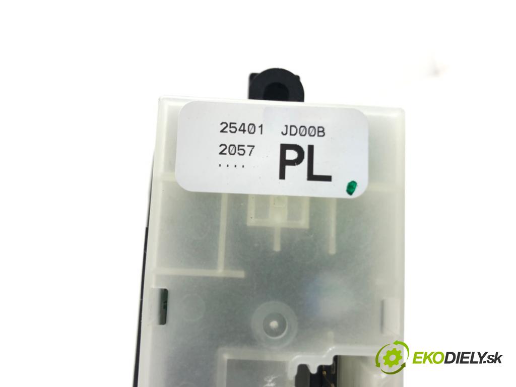 NISSAN QASHQAI / QASHQAI +2 I (J10, NJ10, JJ10E) 2006 - 2014    2.0 104 kW [141 KM] benzyna 2007 - 2013  Prepínač okien 25401-JD00B (Prepínače, spínače, tlačidlá a ovládače kúrenia)
