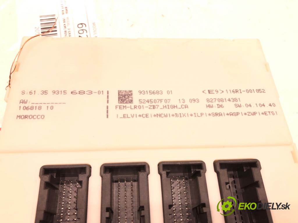 BMW 3 Gran Turismo (F34) 2012 - 2022    320 i 135 kW [184 KM] benzyna 2013 - 2016  Modul komfortu 9315683 (Moduly komfortu)