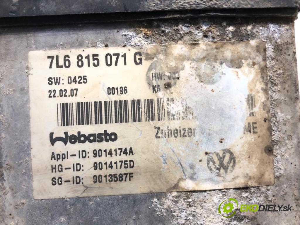 VW TOUAREG (7LA, 7L6, 7L7) 2002 - 2013    3.0 TDI 155 kW [211 KM] olej napędowy 2006 - 2010  Webasto 7L6815071G (Webasto ohřívače)